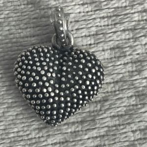 KING BABY SILVER AND SPINEL INDUSTRIAL TEXTURE HEART NECKLACE